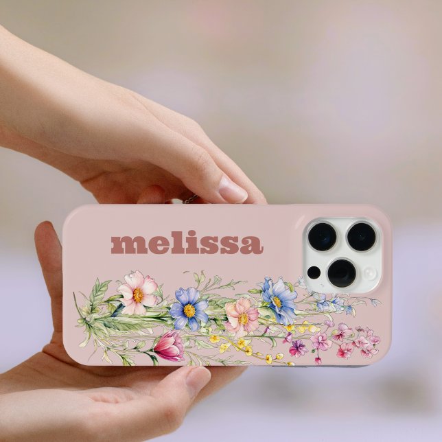 Charming Botanical Neutral Brown Wildflowers Case-Mate iPhone Case (Creator Uploaded)