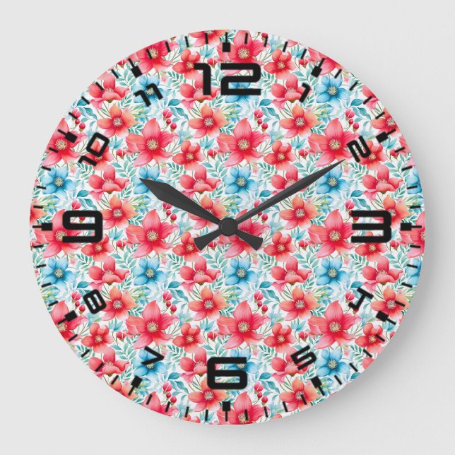 Charming Bouquet Ranya Pattern-65292 Large Clock (Front)