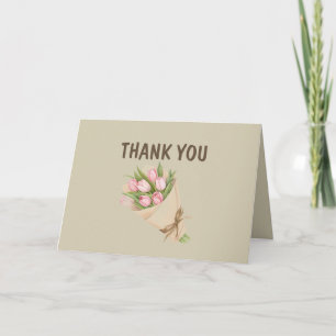Charming Bouquet Thank You Card – Folded Design