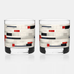 Charming Brick Style Print Whiskey Glass