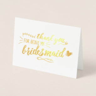 Charming Bridesmaid Thank You Foil Card