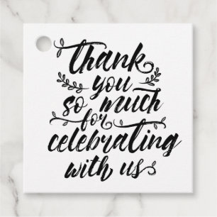 Charming Brush Script Wedding Thank You Favour Tags