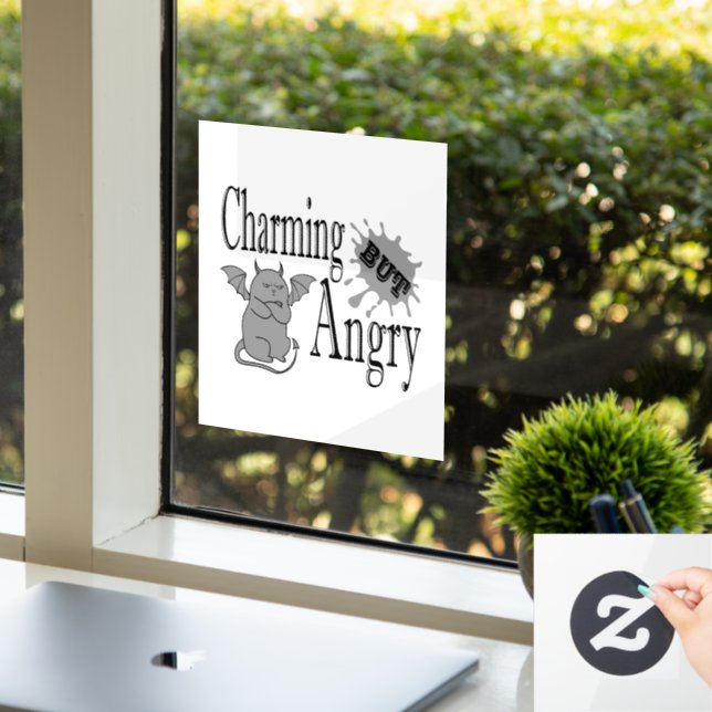 Charming but angry little devil cat funny quote (Office)