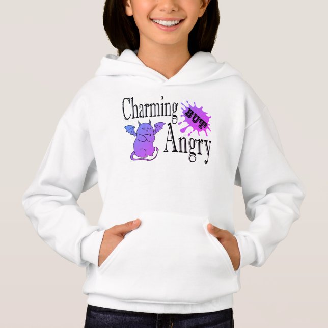 Charming but angry little devil cat funny quote (Front)