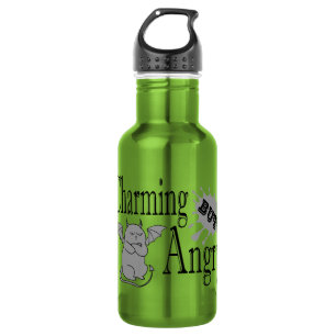 Charming but angry little devil cat funny quote 532 ml water bottle