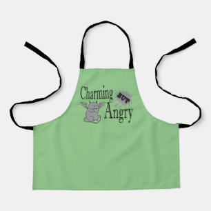 Charming but angry little devil cat funny quote apron