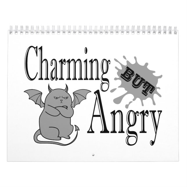 Charming but angry little devil cat funny quote calendar (Cover)