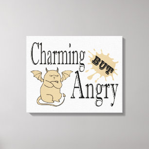 Charming but angry little devil cat funny quote canvas print