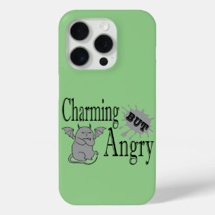 Charming but angry little devil cat funny quote iPhone 15 pro case