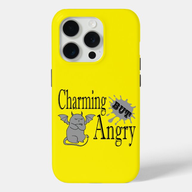 Charming but angry little devil cat funny quote Case-Mate iPhone case (Back)