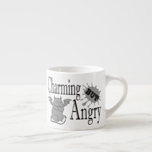 Charming but angry little devil cat funny quote espresso cup