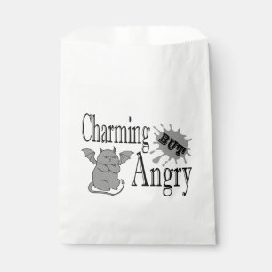 Charming but angry little devil cat funny quote favour bags