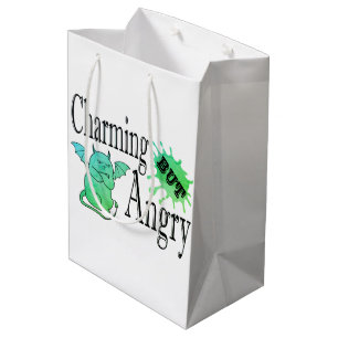 Charming but angry little devil cat funny quote medium gift bag