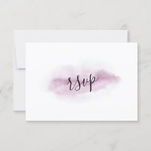 Charming Calligraphy Pink Watercolour Wedding RSVP Card