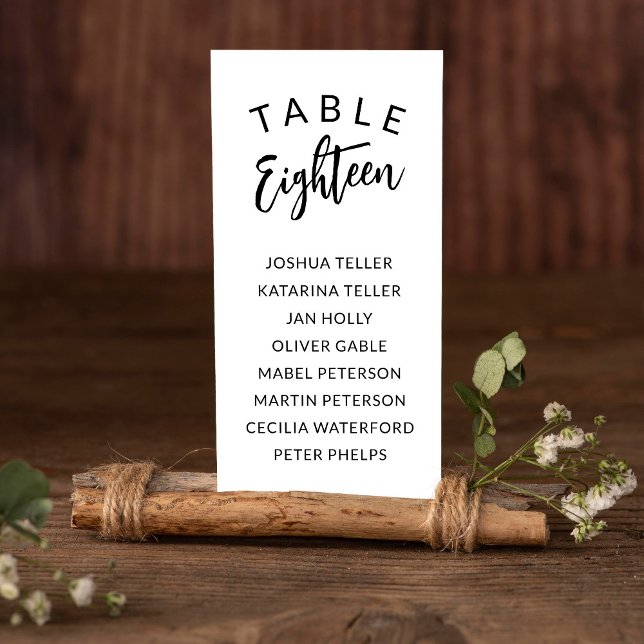 Charming Calligraphy Table Number Guest Names (Creator Uploaded)