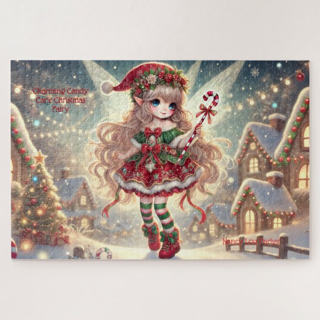 Charming Candy Cane Christmas Fairy Jigsaw Puzzle (Horizontal)