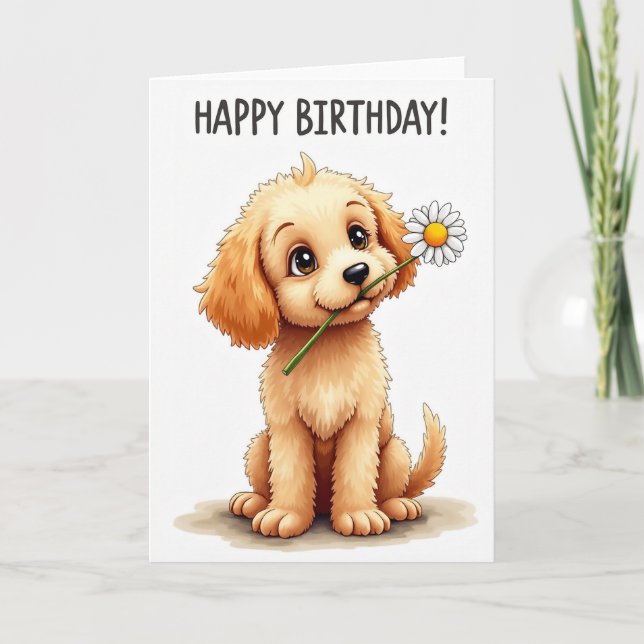 Charming Canine Birthday Card (Front)