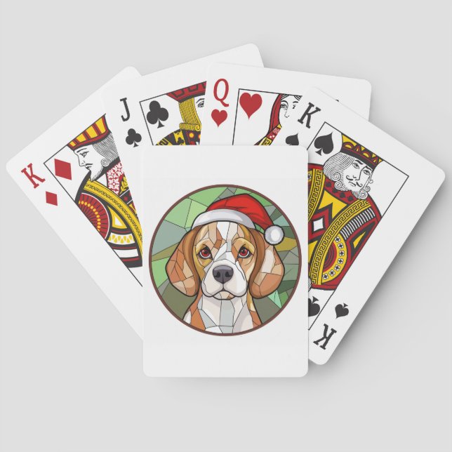 Charming Canine Cheer: Beagle themed Christmas Playing Cards (Back)