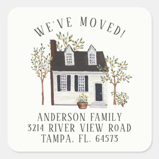 Charming Cape House We've Moved Address Label  (Front)