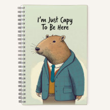 Charming Capybara Tweed Suit Spiral Notebook