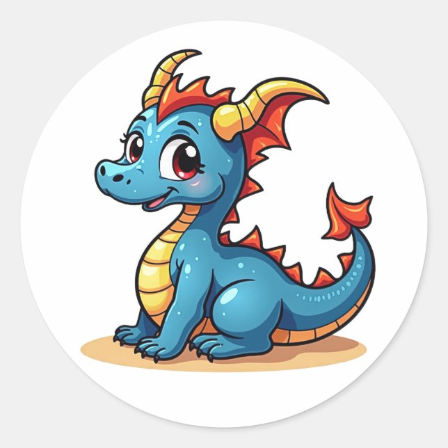 Charming Cartoon Dragon Sticker (Front)