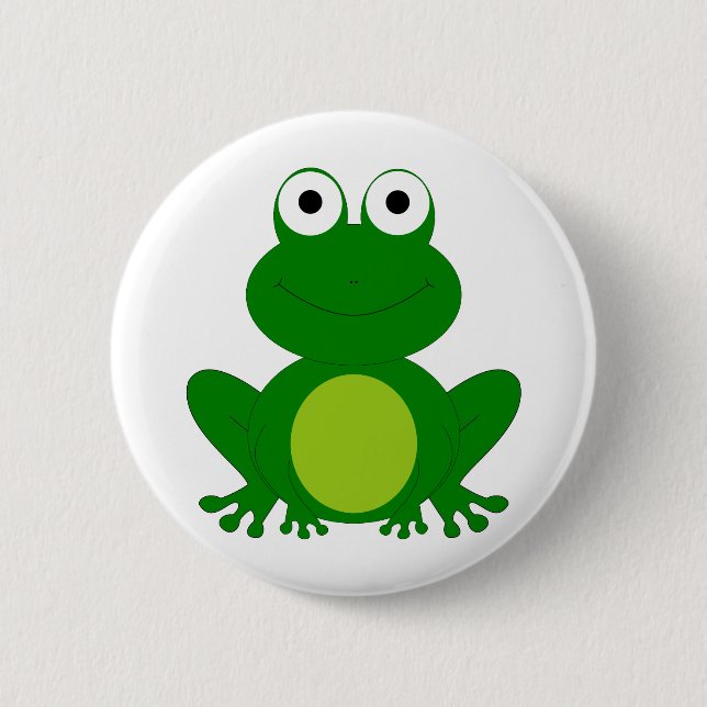 Charming cartoon frog 6 cm round badge (Front)