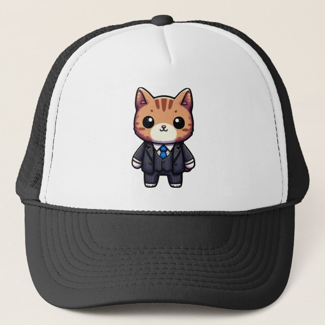 Charming Cat Boss Trucker Hat (Front)