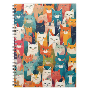 Charming Cat Collage Notebook – Vibrant Design