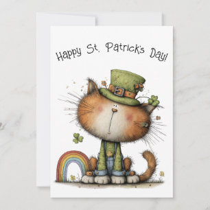 Charming Cat Happy St Patrick's Day Card