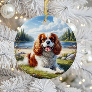 Charming Cavalier King Charles Spaniel Keepsake Ceramic Tree Decoration