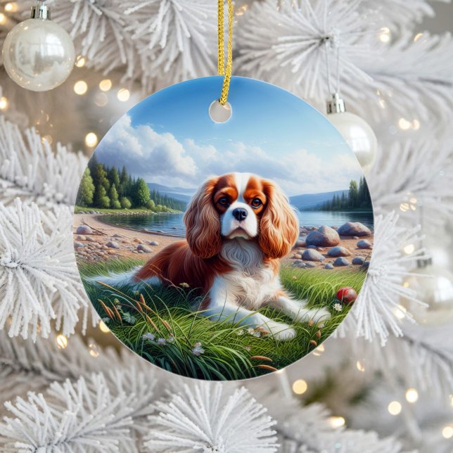Charming Cavalier King Charles Spaniel Keepsake Ceramic Tree Decoration (Creator Uploaded)