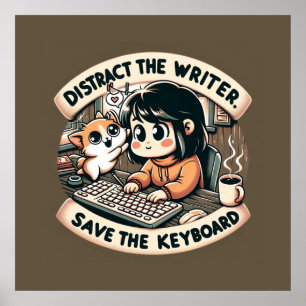 Charming Chaos: The Writer's Whimsical Woes Poster