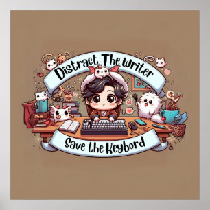 Charming Chaos: The Writer's Whimsical Woes Poster