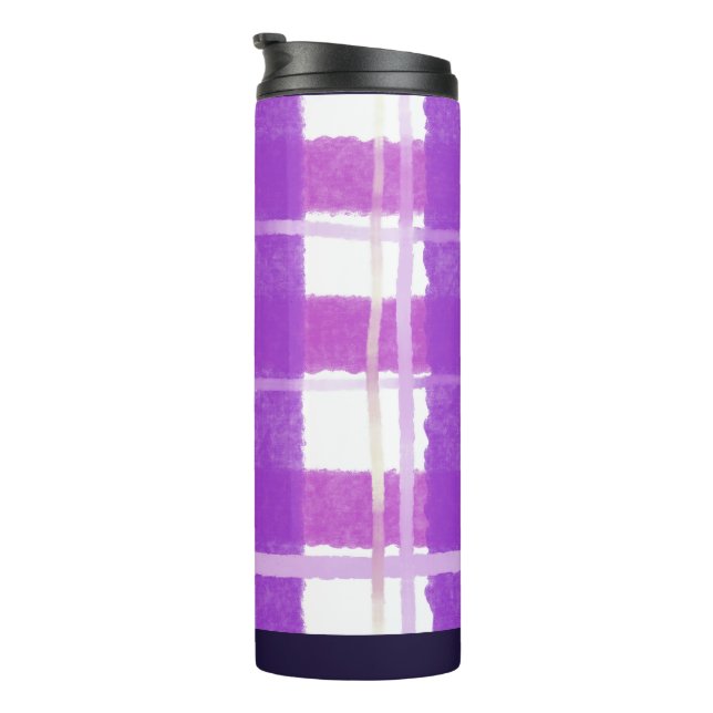 Charming Checks in Lilac and White Thermal Tumbler (Rotated Right)