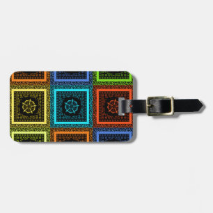 Charming Chequered Multicolored Pattern Art Design Luggage Tag