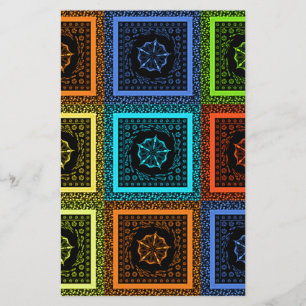 Charming Chequered Multicolored Pattern Art Design Stationery