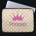 Charming Chic Pearls ,Tiara, Princess,Glittery Laptop Sleeve<br><div class="desc">This image features pearls , tiara and princess pink  gliterry on cream background.A trandy , fun,  funky, stylish and elegant girl gift for women  and teenage girls.</div>