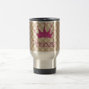 Charming Chic Pearls ,Tiara, Princess,Glittery Travel Mug