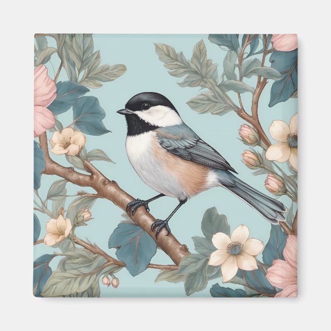 Charming Chickadee Bird Magnet (Front)
