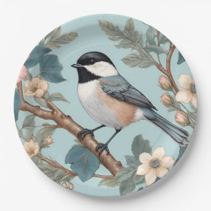 Charming Chickadee Bird Paper Plate