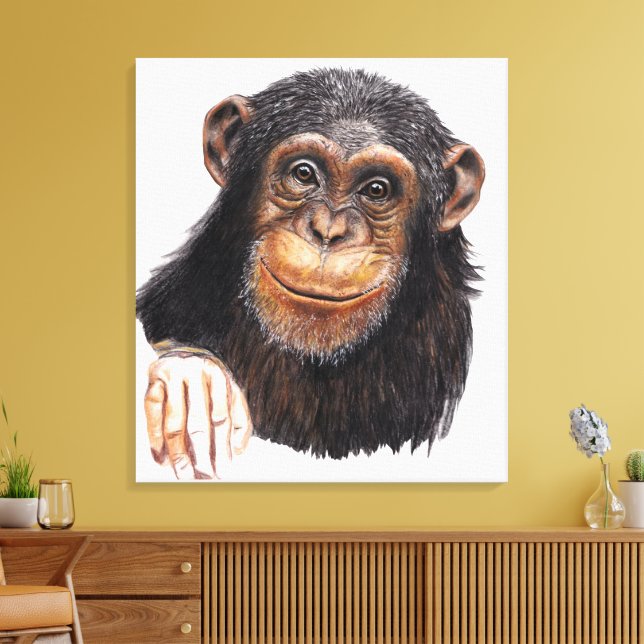 Charming Chimpanzee Canvas Print (Insitu(LivingRoom))