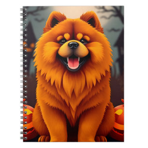 Charming Chow Chow Dog Celebrating Halloween Notebook