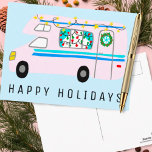 Charming Christmas Camper Vintage RV Xmas Postcard<br><div class="desc">Customisable card,  Add your own text to the back or front of the card.
Check my shop for more designs or let me know if you'd like something custom.</div>