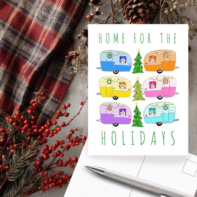 Charming Christmas Camper Vintage Trailer RV Xmas Postcard (Charming Christmas Camper Vintage Trailer RV Xmas Holiday CUSTOM Postcard
)
