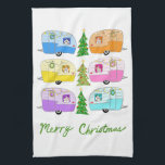 Charming Christmas Camper Vintage Trailer RV Xmas Tea Towel<br><div class="desc">Hope you like this holiday pattern. Add your own text to customise it if you like. Check my shop for more matching items and other holiday patterns. Thanks for shopping with me!</div>