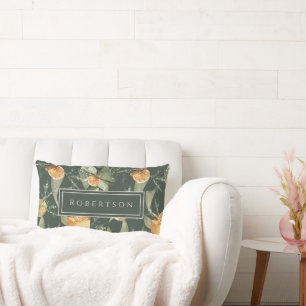 Charming Christmas Forest Green Reversible Custom Lumbar Cushion