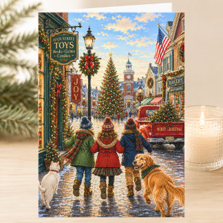 Charming Christmas on Main Street Merry Christmas Card