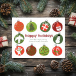 Charming Christmas Ornaments Vintage Xmas CUSTOM Postcard<br><div class="desc">Perfect card to send out as holiday greetings! Hand made art for you! FULLY CUSTOMIZABLE! Click on “Personalise” above to edit the text. Click "edit using design tool" to adjust the fonts, colours and placements and to add text to the back side if you prefer. Also you can easily change...</div>