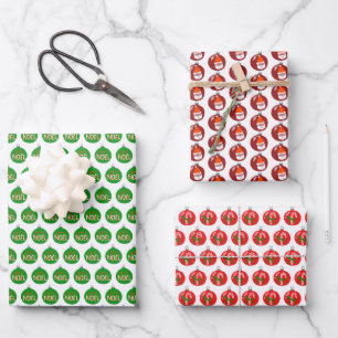 Charming Christmas Ornaments Xmas Holiday Variety Wrapping Paper Sheet