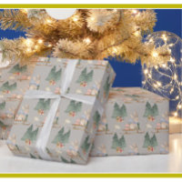 Charming Christmas Trees Sleigh Gifts Snow
